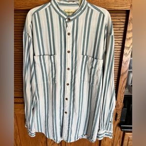 Vintage St. John’s bay vertical stripe button up shirt size M